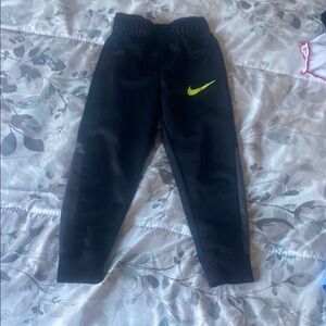 Kids Black Joggers with Neon Green Logo